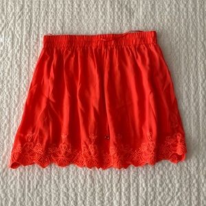 Womens bright coral skirt